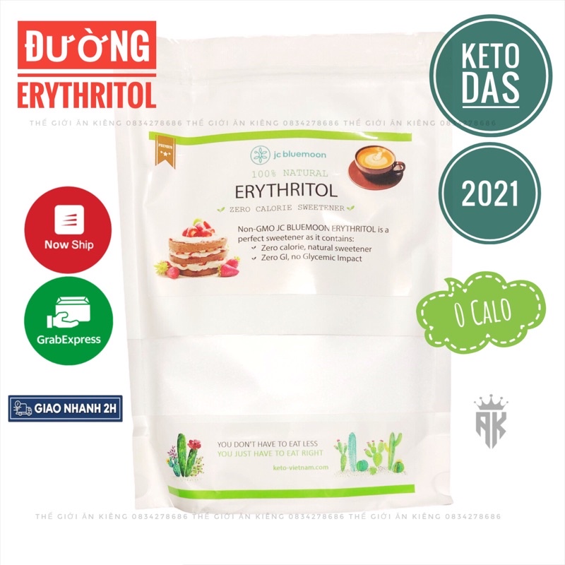 Đường ERYTHRITOL Túi 500G | Đường Ăn Kiêng Cho Keto | DAS | Tiểu Đường DATE 2025
