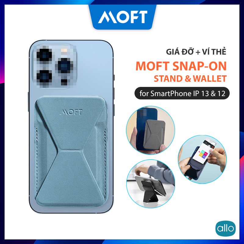 MOFT Snap-On Ví Sạc Không Dây IP Tích Hợp Giá Đỡ Điện Thoại Siêu Mỏng Đa Năng, Phiên Bản Hít Từ Tính Tiện Lợi