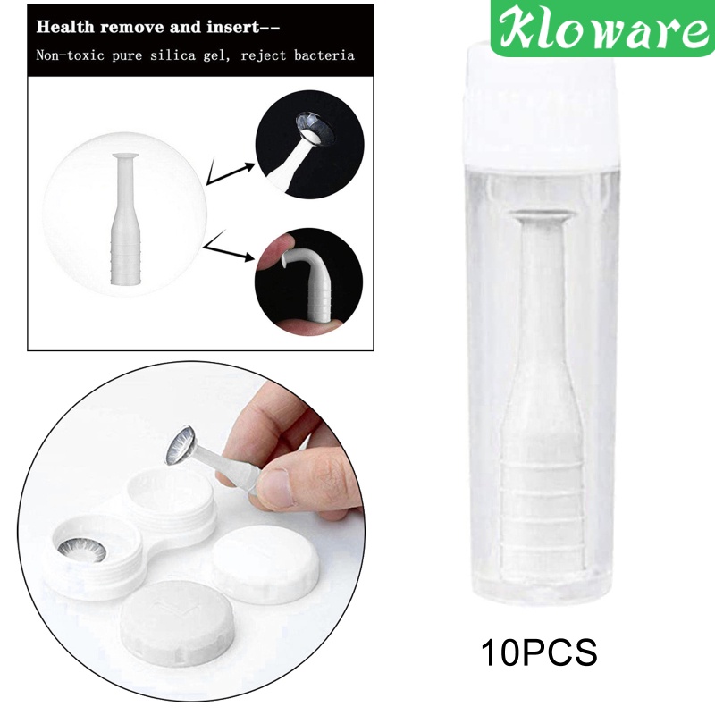 Bộ 5 Dụng Cụ Hút Kính Áp Tròng RGP Màu Xanh Lá Kèm Hộp Đựng Tiện Dụng