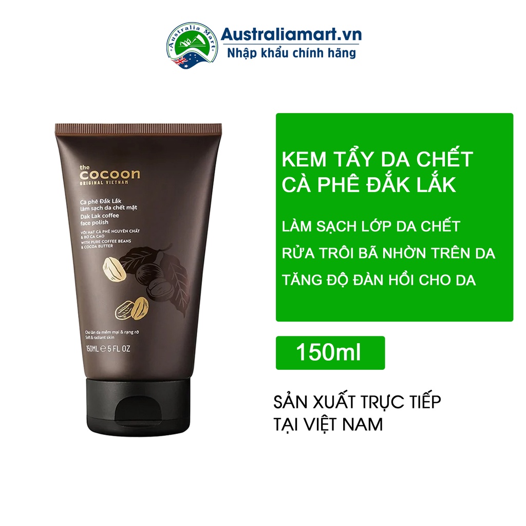 Kem Tẩy Da Chết Cho Da Mặt Cà Phê Đắk Lắk The Cocoon Dak Lak Coffee Face Polish 150ml