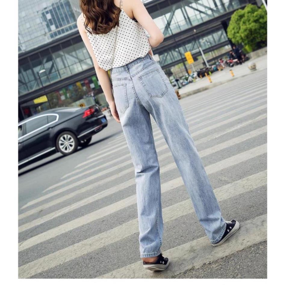 Quần jean bò ống rộng quần jean bò ống suông jeans nữ cạp cao hot nhất 2022 SKShop22 | BigBuy360 - bigbuy360.vn