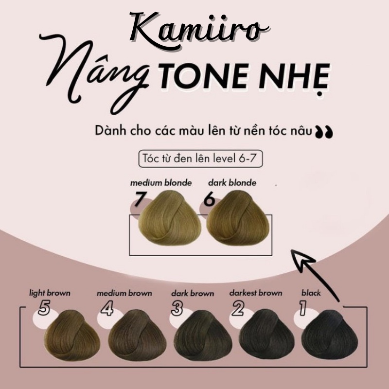 Thuốc nhuộm NÂNG TONE , Lên Tone Sáng, Nhuộm Tóc Chuẩn Màu kamiiro Thuốc nhuộm chuẩn salon