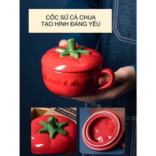 Bát cà chua sứ kèm thìa decor