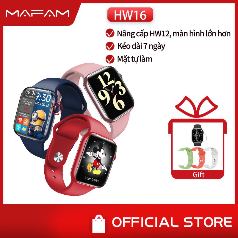 Đồng Hồ Thông Minh Seri 6 HW16 - Màn Hình Tràn Viền Cực Đẹp , Pin Khủng - Đổi Hình Nền - Chống Nước Chuẩn IP68