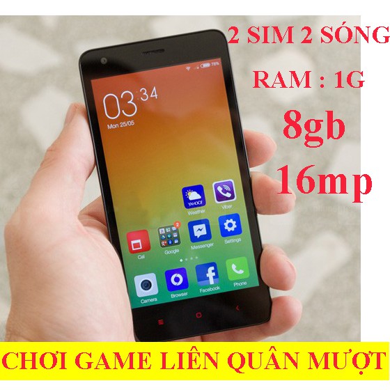 Điện thoại cảm ứng xiaomi 2a 1gb rom16 cấu hình cao 2 sim giá rẻ