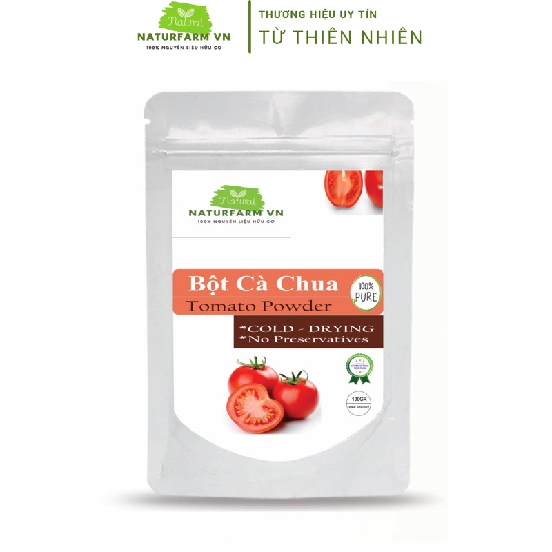 Bột cà chua đắp mặt nguyên chất Natufarm 100gr