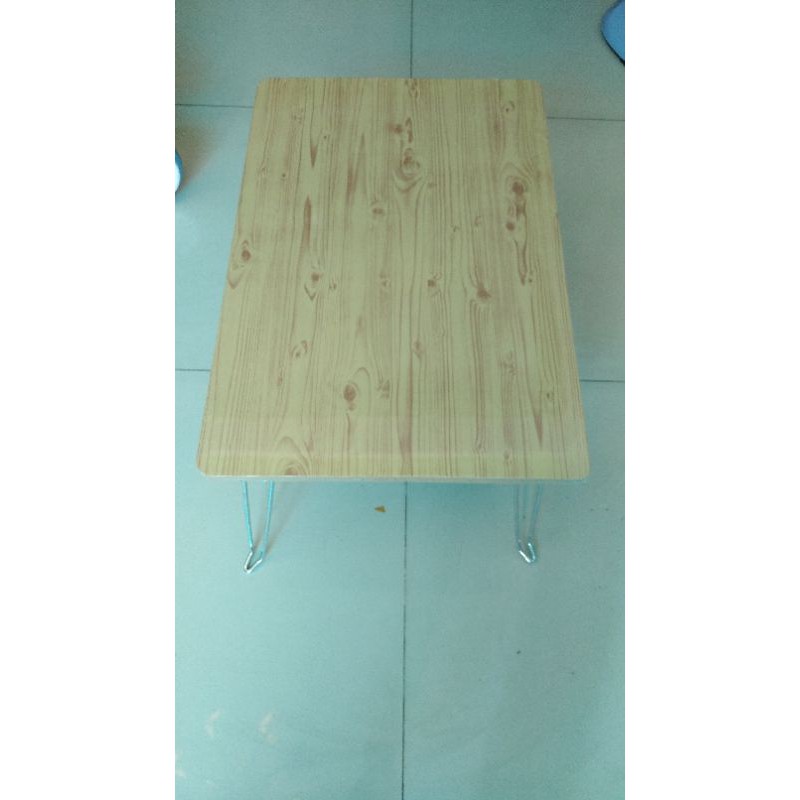 Bàn xếp vân gỗ chân sắt 40*60*28