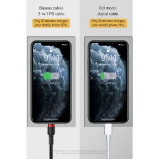 Cáp sạc nhanh Baseus Cafule Lightning 2 in 1