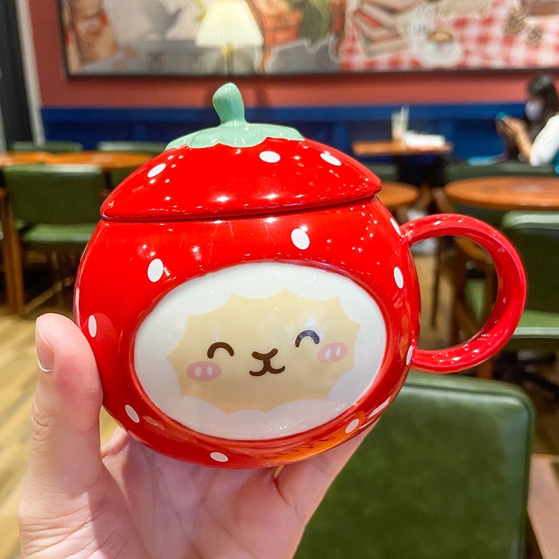 Ly Sứ Kiểu Nắp Trái Dâu Xinh Xắn