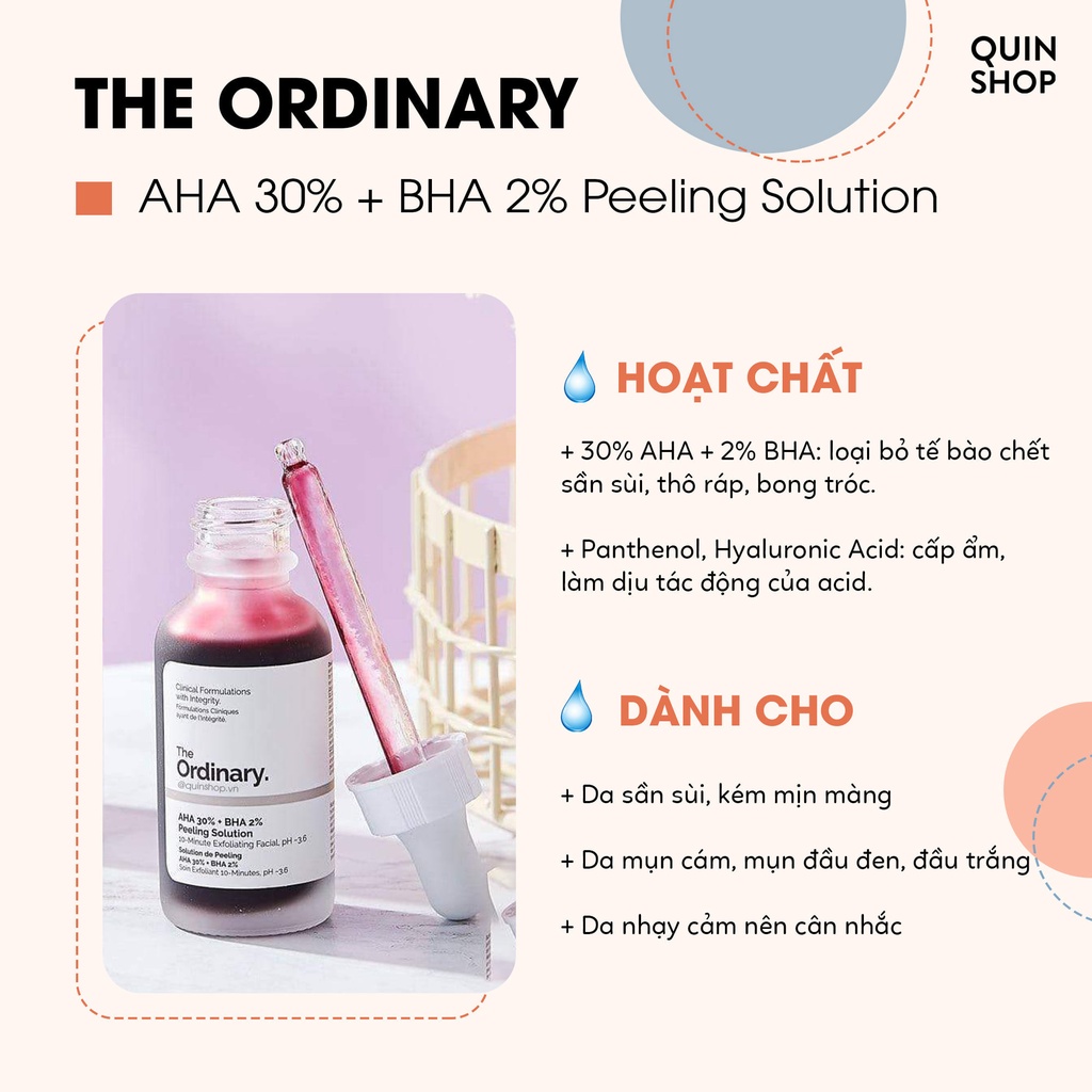 Tinh Chất Tái Tạo Da The Ordinary AHA 30%+BHA2% Peeling Solution