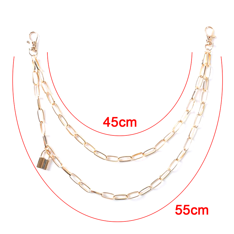 Móc Khóa Dây Xích Hai Lớp Phong Cách Punk Cá Tính