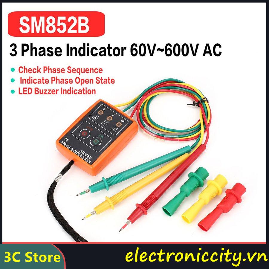 Bộ kiểm tra chỉ báo 3 pha xoay SM852B 60V-600V chất lượng cao