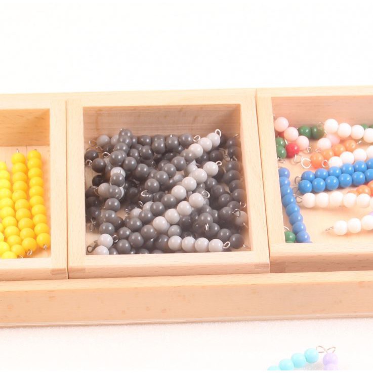 Giáo cụ Montessori - Con rắn trừ bản trường học (Snake game with 4 box)