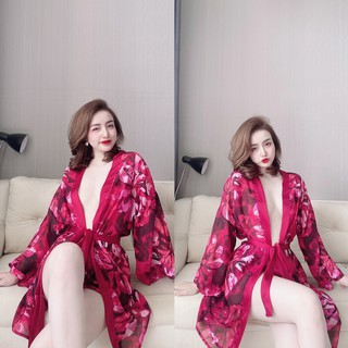 ♥FREESHIP♥ Áo Choàng Ngủ Áo CHoàng Phi Lụa Phối Ren Cao Cấp