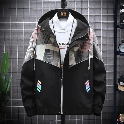 Áo khoác hoodie dáng rộng phối màu thời trang thu đông mới cho nam
