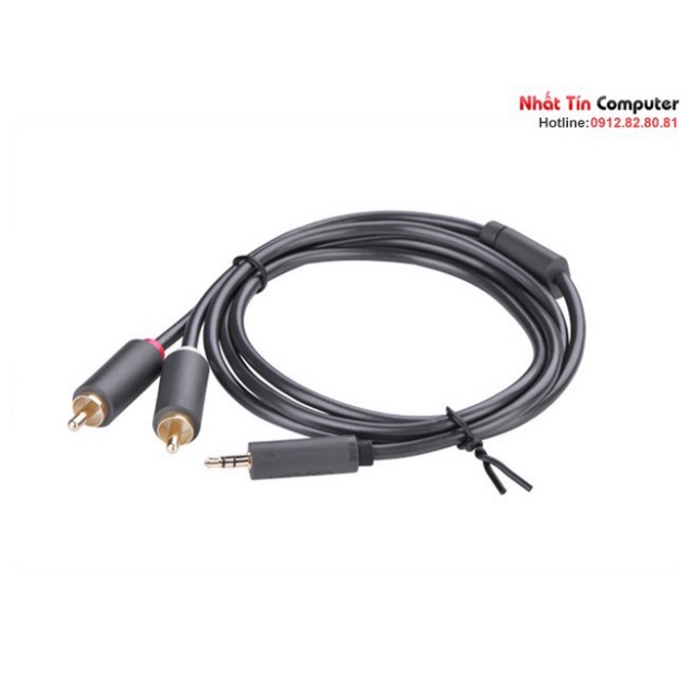 Dây loa audio 3.5mm to RCA  chính hãng Ugreen mạ vàng cao cấp  - Phân Phối Chính Hãng