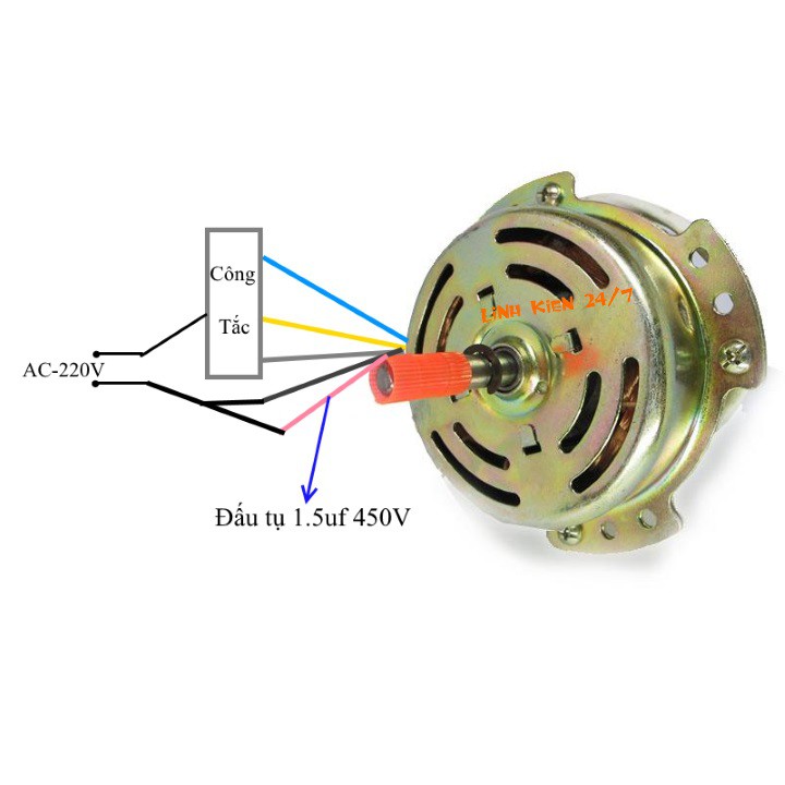 Động Cơ Motor, Củ Quạt Hộp Lõi Dây Đồng Hữu Thành 220V 60W