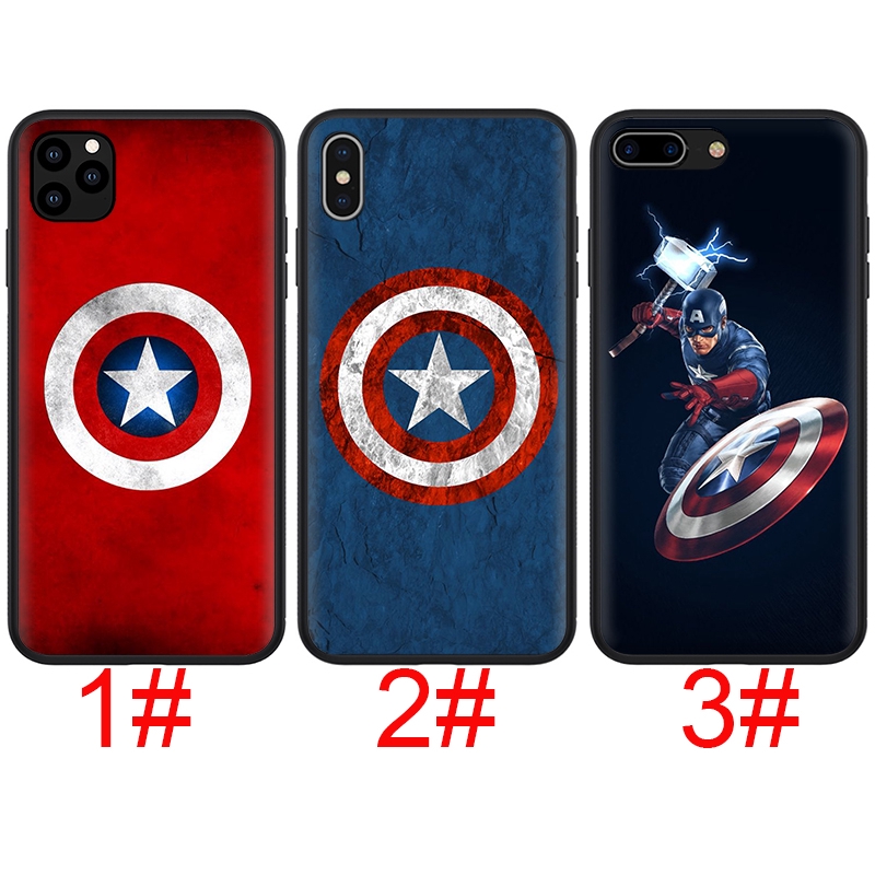 Ốp lưng mềm hình Captain America cho iPhone 11 Pro XS Max XR X 8 7 6S 6 Plus 5S 5 SE 2020