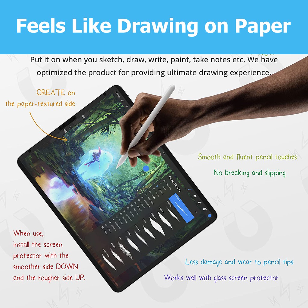 Miếng Dán Bảo Vệ Màn Hình Từ Tính Cho iPad Pro 11 12.9 Air4 Air5 Mini & 9.7 10.2 10.5 inch