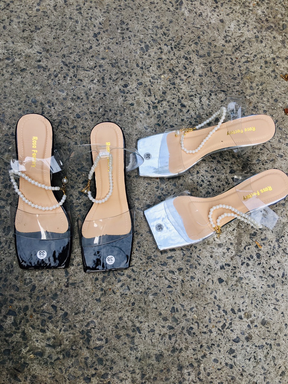 [Có sẵn] GIÀY SANDAL NỮ QUAI TRONG DÂY NGỌC GÓT NHỌN 9P ĐẸP XUẤT SẮC