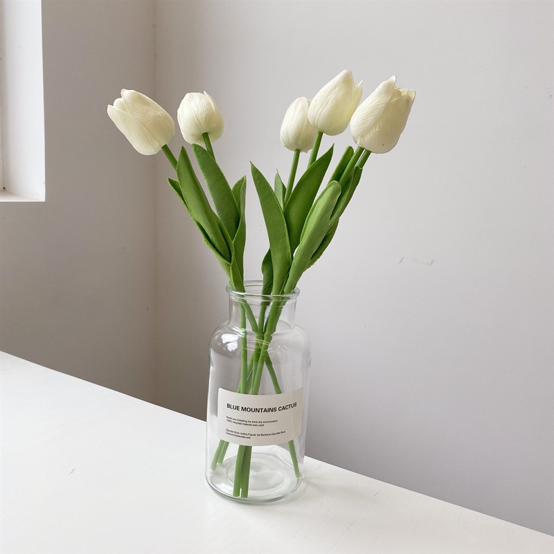 Ins 1 cành hoa tulip phụ kiện decor trang trí chụp ảnh