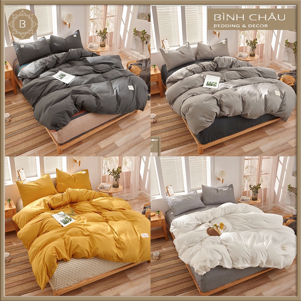 Bộ Chăn Ga Vỏ Gối Cotton Tencel Cao Cấp Phong Cách Hàn Quốc EMPIRE Bo chun Drap - Bình Châu Bedding & Decor | BigBuy360 - bigbuy360.vn