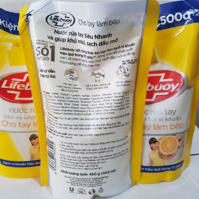 Nước rửa tay Lifebuoy Cho tay làm bếp túi 450g | BigBuy360 - bigbuy360.vn