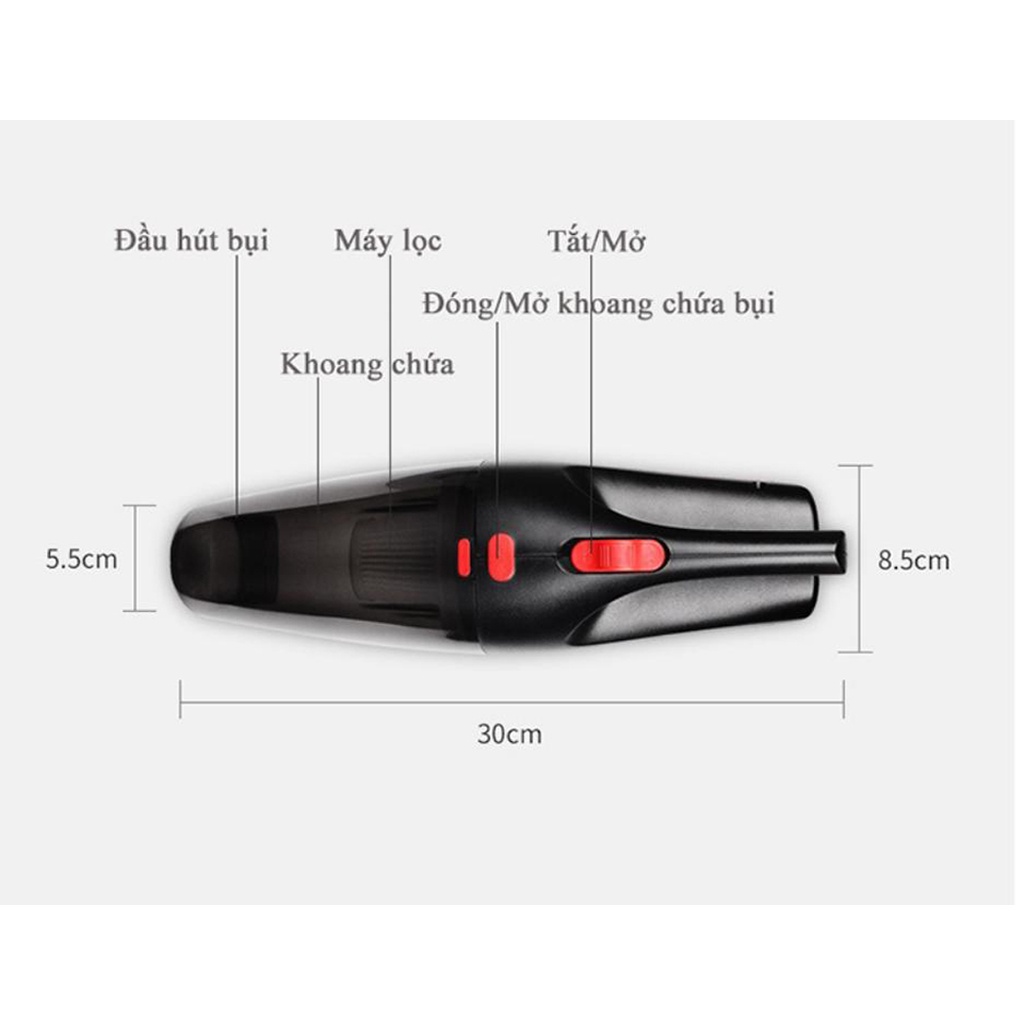 Máy hút bụi mini cầm tay không dây, sạc pin tiện lợi, hút mạnh trên mọi bề mặt - hàng cao cấp-Nội thất xế cưng
