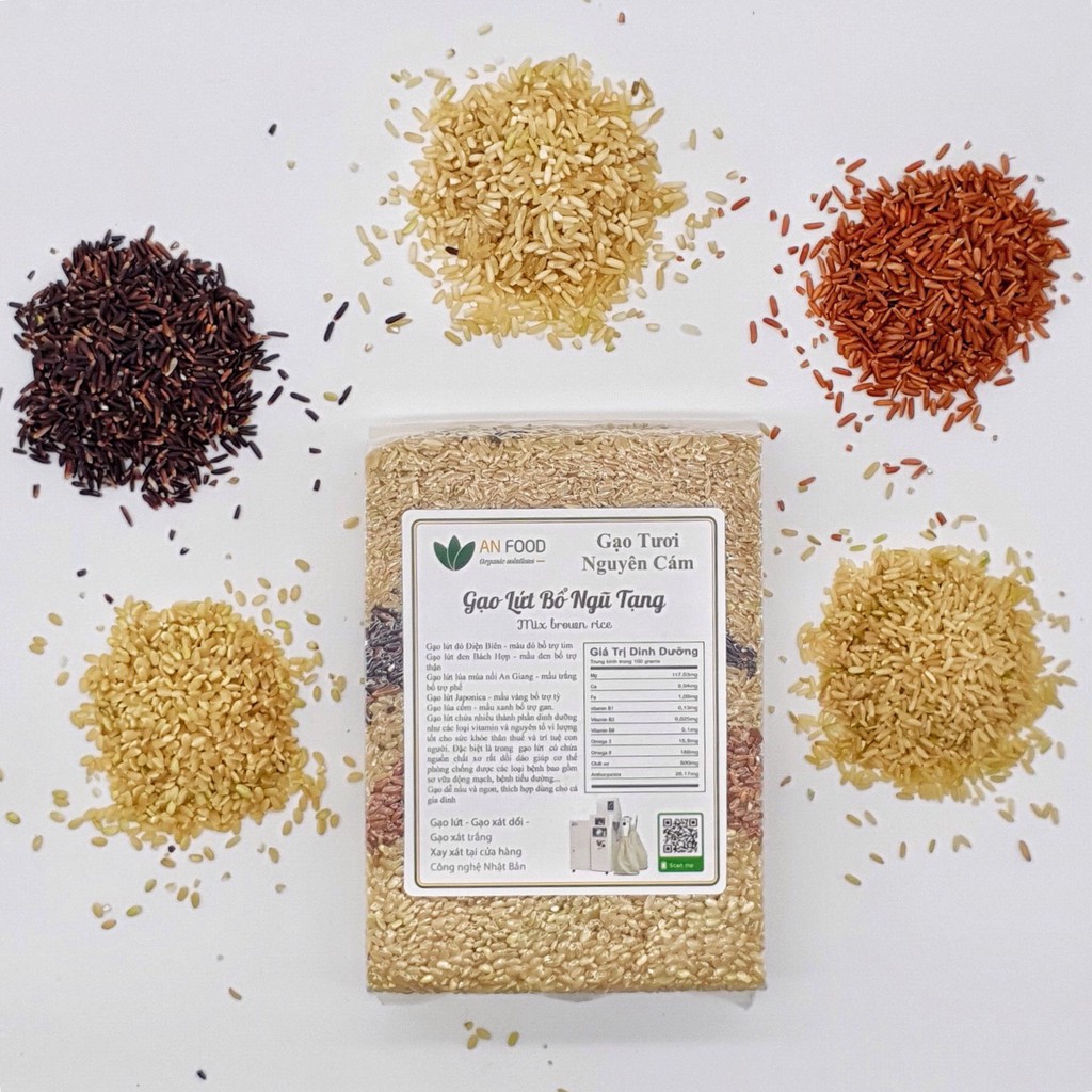 Gạo lứt ngũ sắc Anfood túi 1kg bổ ngũ tạng, tốt cho sức khỏe