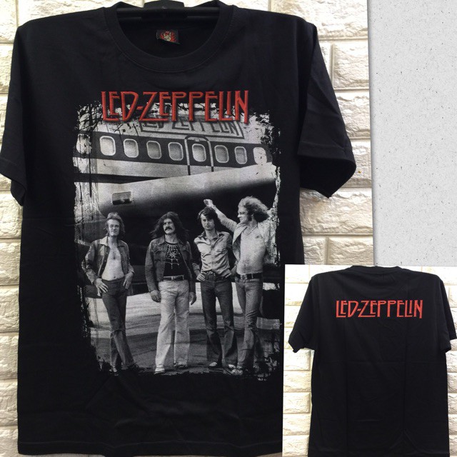 Áo Thun Nam Tay Ngắn Màu Đen In Chữ Led Zeppelin