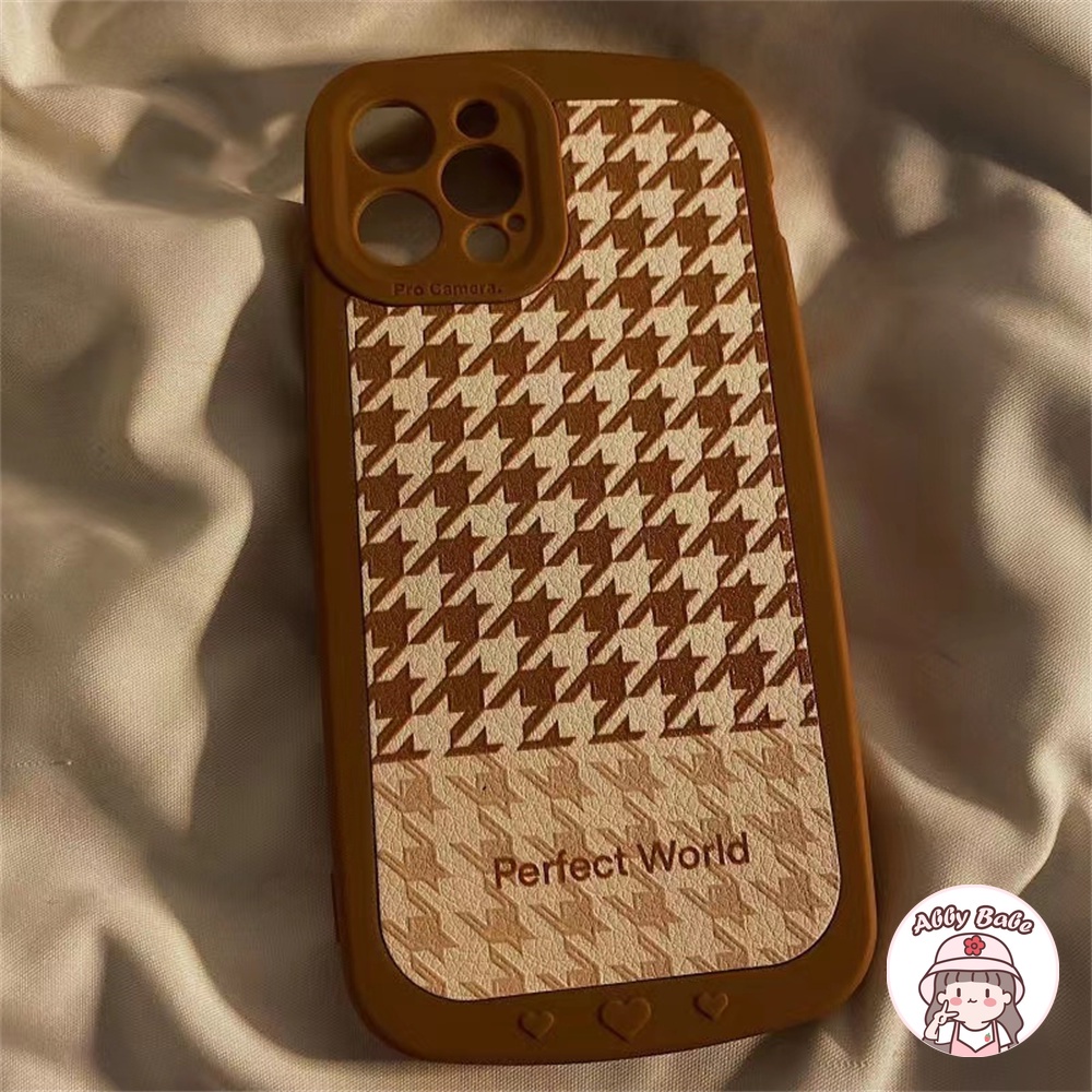 Ốp Điện Thoại TPU Mềm Họa Tiết Houndstooth Màu Tương Phản Cho IP 13 12 11 Pro Max XR 8 7 Plus