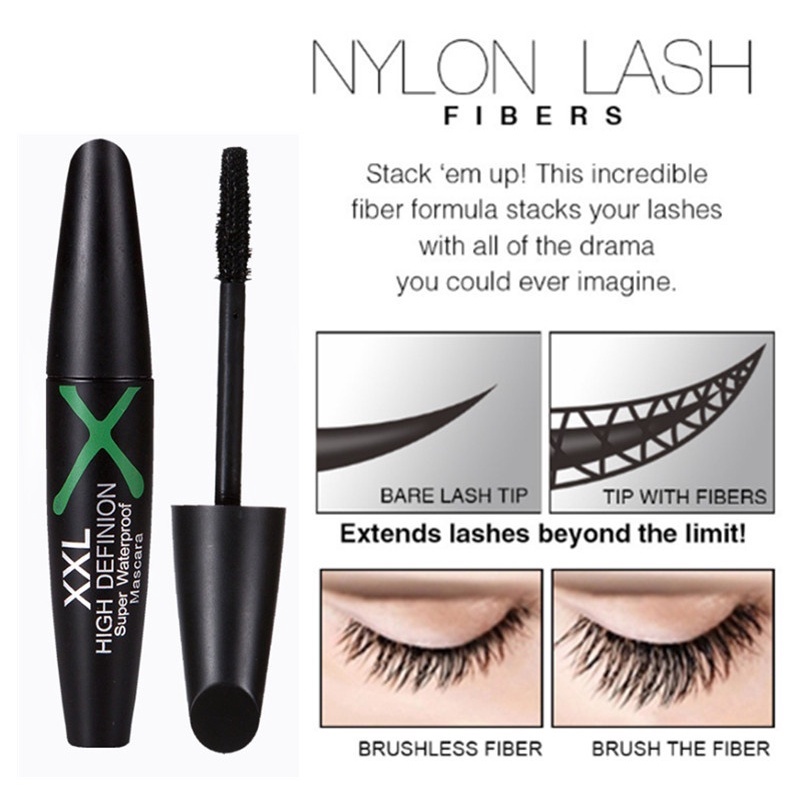 Mascara Sợi Tơ 4D Màu Đen Kháng Nước Lâu Trôi Chuốt Dài Mi 3D
