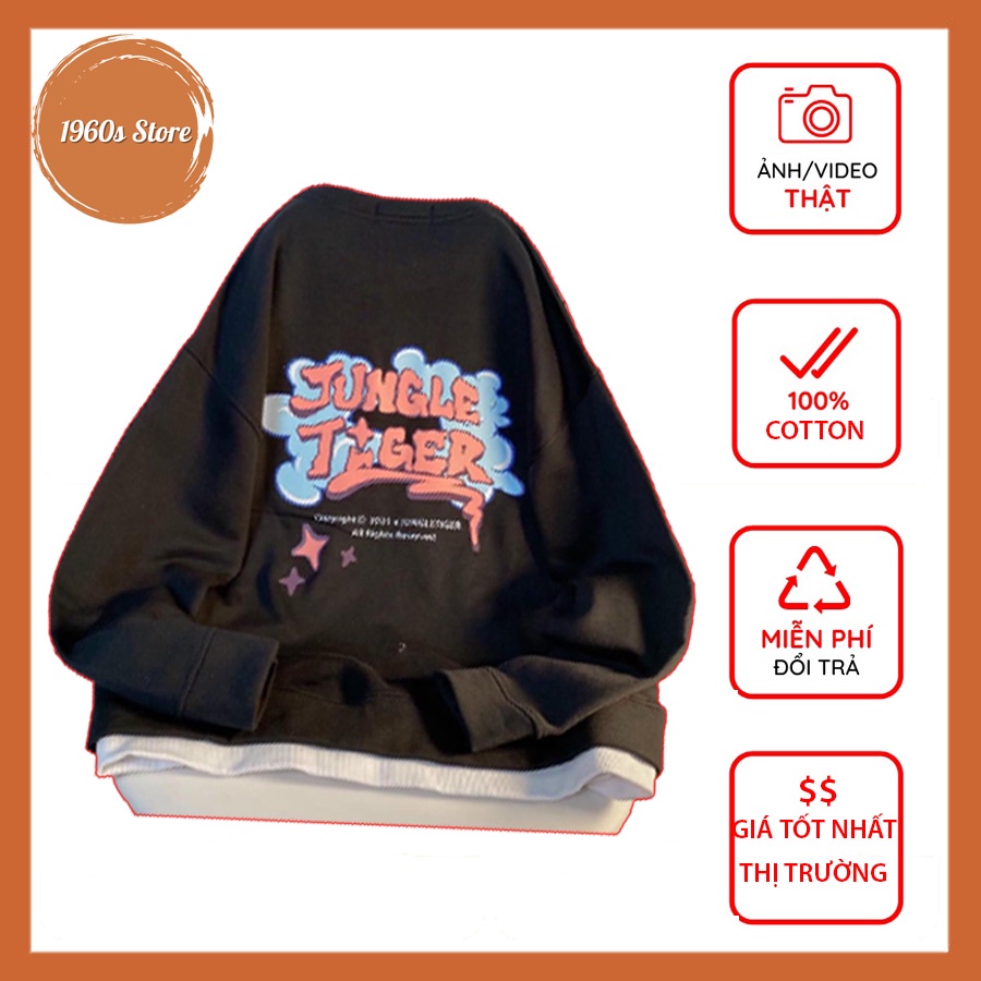 [Có Ảnh Và Video Thật] Áo Sweater Jungle Tiger 2 Màu Chất Nỉ Cotton  1960S Store Mã 598 | BigBuy360 - bigbuy360.vn