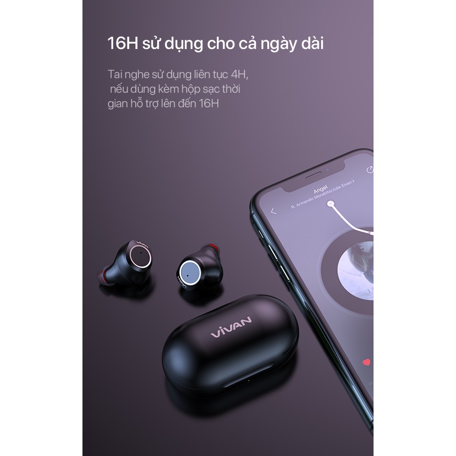 [Mã ELRVA30K giảm 7% đơn 50K] Tai Nghe Không Dây Bluetooth 5.0 VIVAN Liberty T100S Chống Nước IPX4 - Âm Thanh Sắc Nét | BigBuy360 - bigbuy360.vn