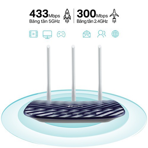 Bộ Phát Wifi Tp-Link Archer C20/ C24 Băng Tần Kép AC75 - Hàng Chính Hãng