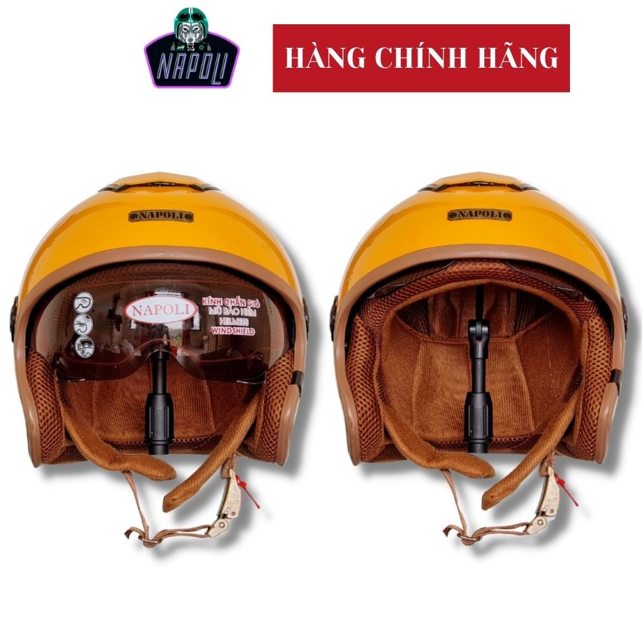 Mũ bảo hiểm 3/4 đầu có kính âm cao cấp N125 Napoli dành cho nam,nữ loại có kính giấu,đủ màu,bảo hành 12 tháng