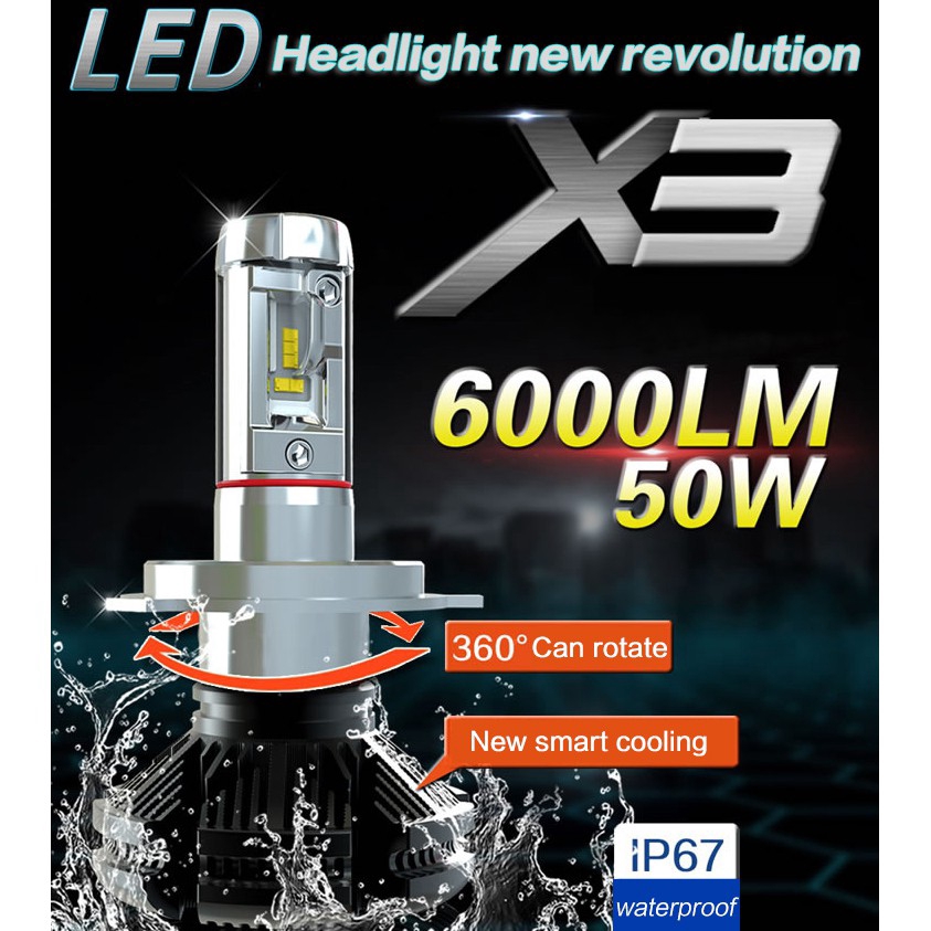 2 Đèn Pha Xe Hơi, Bóng Led H4 / H7 / H11 / 9005