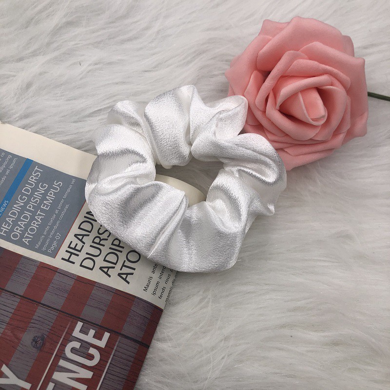 [FLASH SALE]Scrunchies dây buộc tóc vải cột tóc vải trơn bóng hot trend Hàn Quốc bán buôn bán sỉ