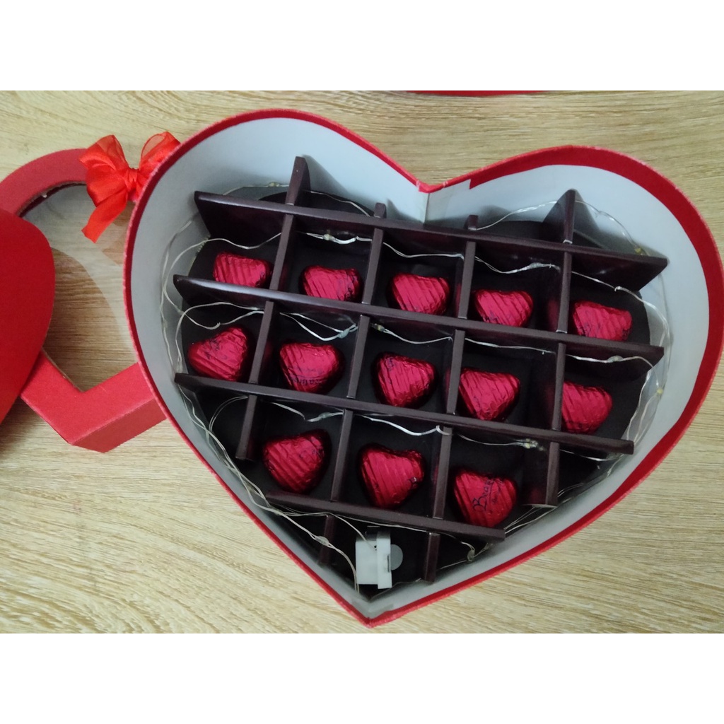 Hộp quà trái tim Valentine có socola [ NẮP MICA SIÊU XINH, TẶNG KÈM THIỆP ] ✨