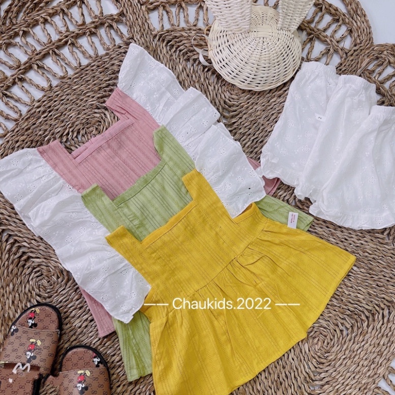 Bộ cánh tiên kèm quần đùi trắng cho bé gái, Bộ tay trắng 2022 bé gái