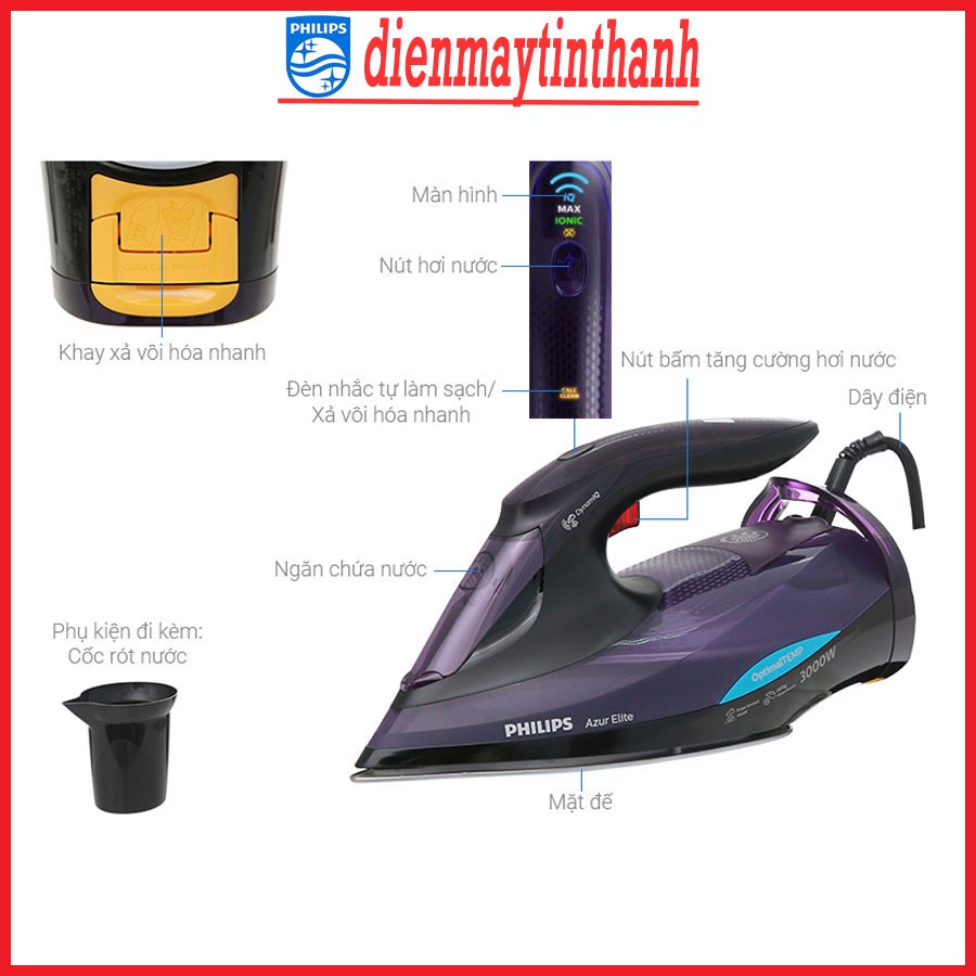 Bàn ủi hơi nước philips gc5039 - mykit.vn