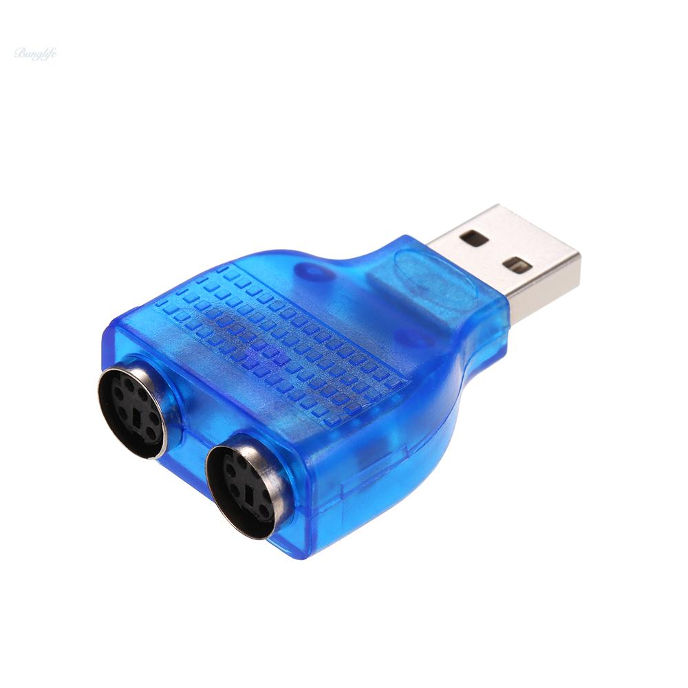 Ready in stock USB to Dual PS/2 Adapter USB A Male to PS2 Female Converter Splitter for Mouse Keyboard