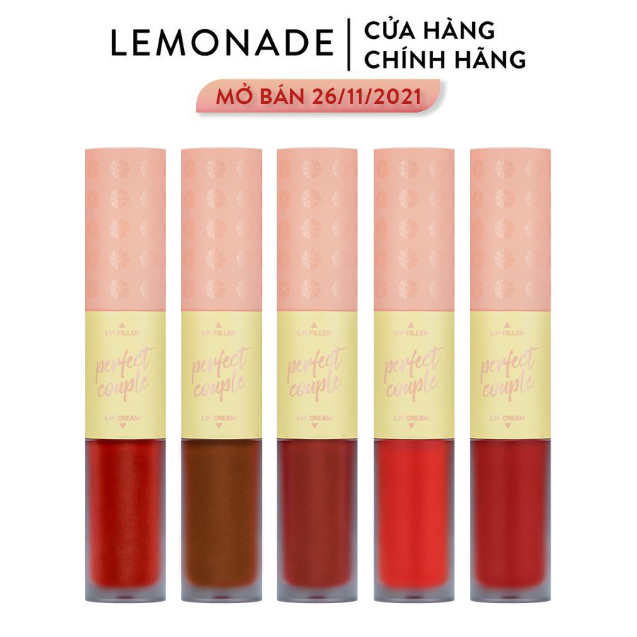 Combo 5 son kem lì phiên bản mới Lemonade Perfect Couple Lip Ver.2 (5 cây x 7.5g)