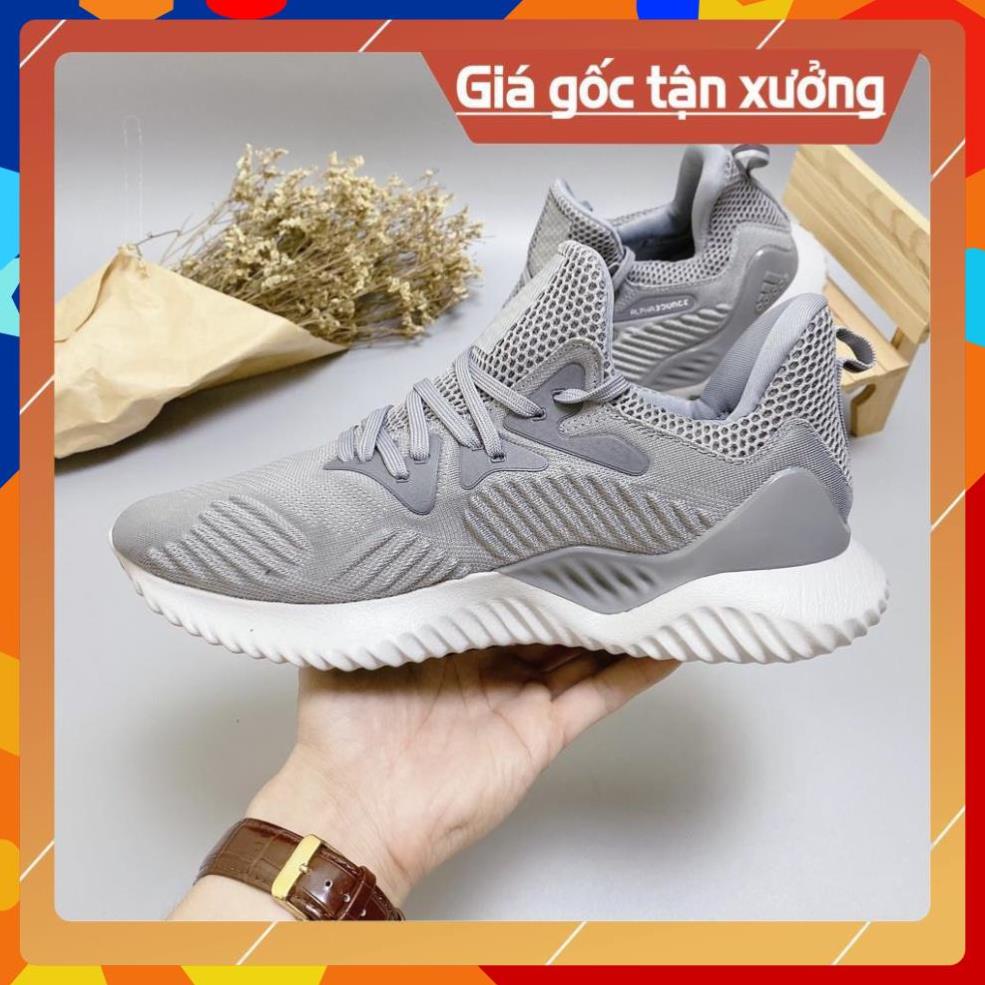 [FreeShip+Giá Hủy Diệt] Giầy Alphabounce xịn sò Full phụ kiện, Giày Sneaker Alpha xám lông chuột , Hót trend