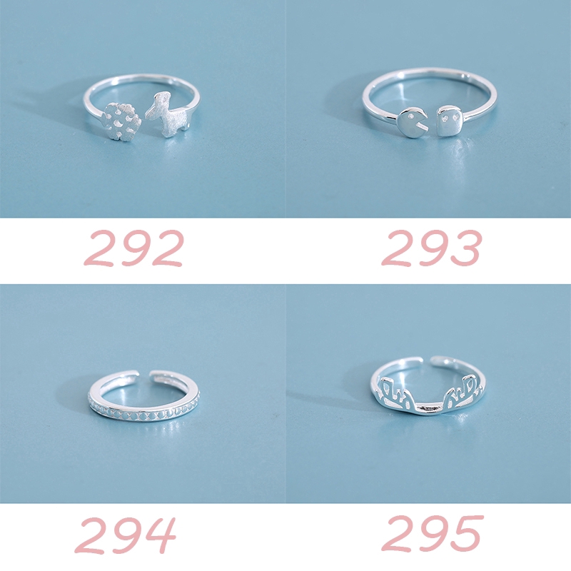 Nhẫn chất liệu mạ bạc 925 thiết kế đơn giản xinh xắn thời trang cho nữ | BigBuy360 - bigbuy360.vn