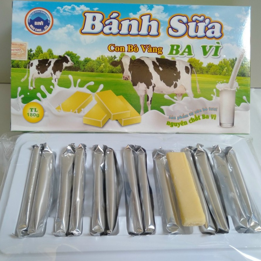 [Mua 3 Tặng 1] Bánh Sữa Ba Vì Nguyên Chất Chính Hiệu Con Bò Vàng