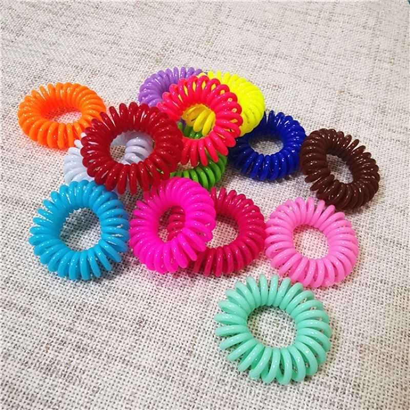 Set 10 Dây Buộc Tóc Lò Xo Dạng Dây Điện Thoại