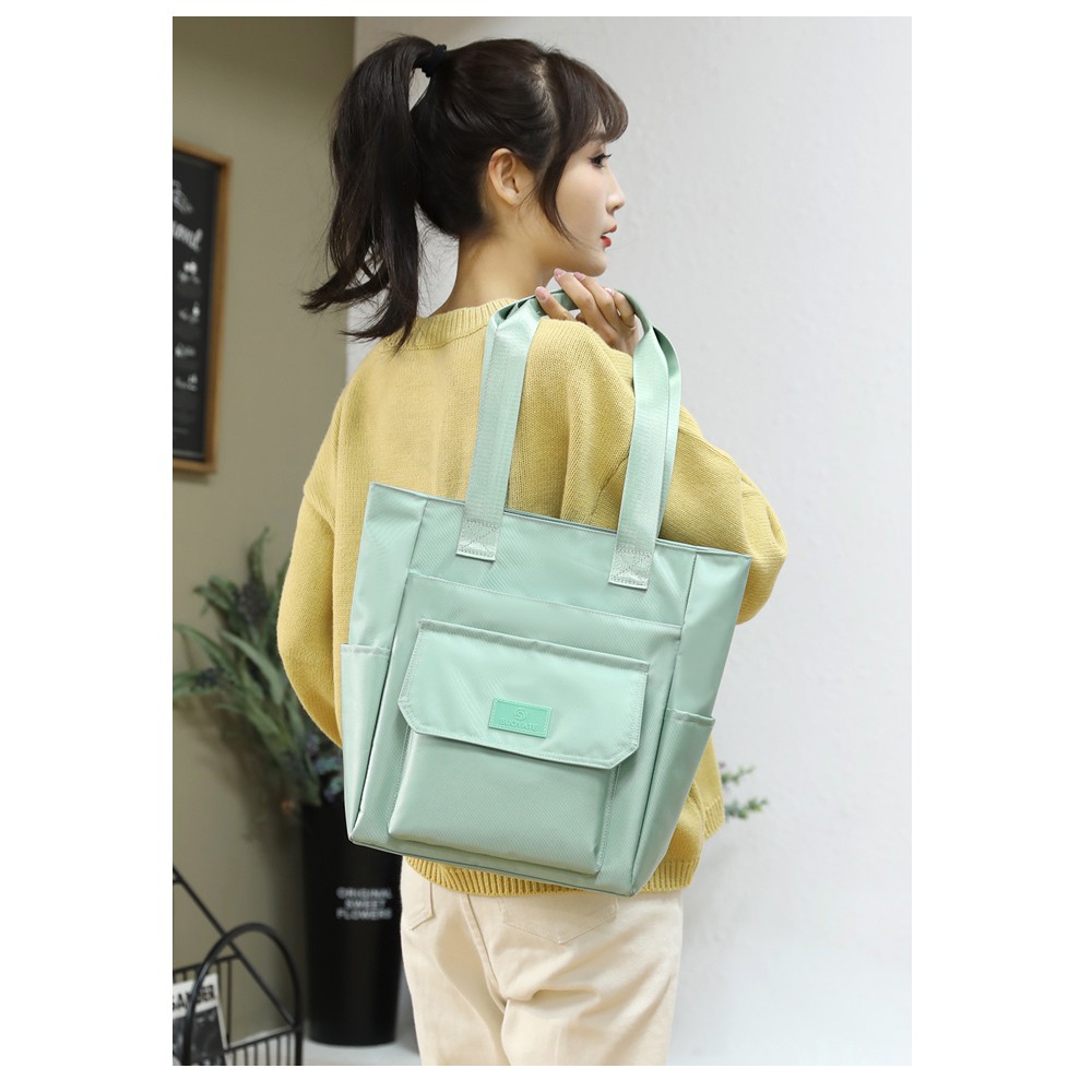 Túi tote đeo chéo Túi Xách Lớn Bằng Vải nylon Màu Đen Nhiều Ngăn 9527 Phong Cách Hàn Quốc Cho Nữ-63