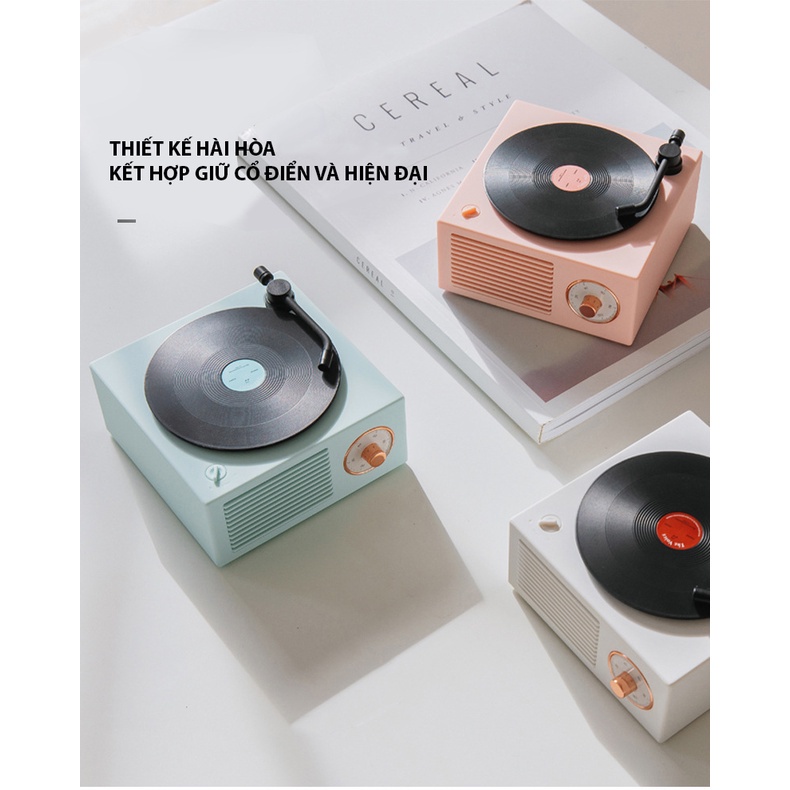 Loa Bluetooth Mini Đĩa Than Vinyl Cổ Điển X10 Phong Cách Giả Cổ Decor Vintage