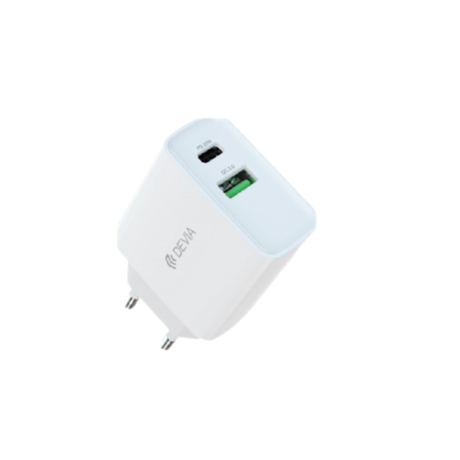 Củ sạc nhanh Devia Smart PD+ QC chuẩn EU 20W